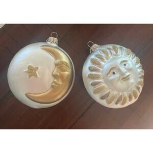 Vintage celestial blown glass christmas ornaments
